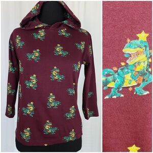 Unique Dinosaur Christmas Cactus Boys Hooded Shirt